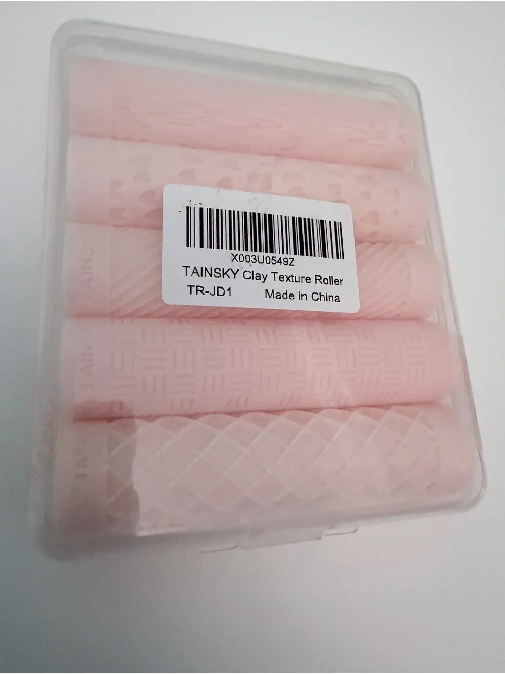 Pink Clay Texture Roller Set - 6 Pattern Rollers